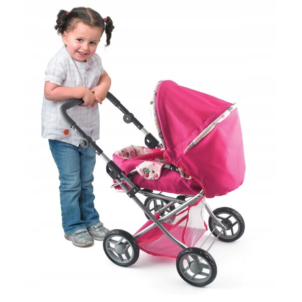 Dolls World verstellbarer und faltbarer Puppenwagen für Puppen bis 56 cm
