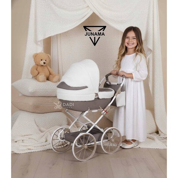 Junama Mocha Dream Mini Beige – tiefer Puppenwagen mit großen Rädern