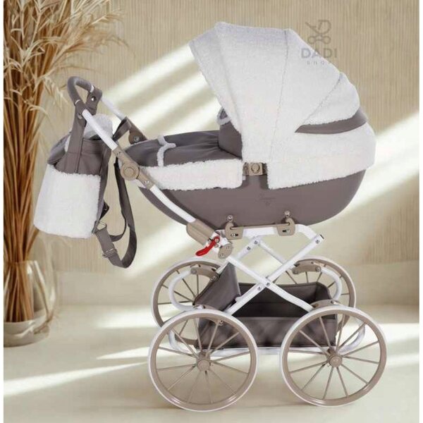 Junama Mocha Dream Mini Beige – tiefer Puppenwagen mit großen Rädern