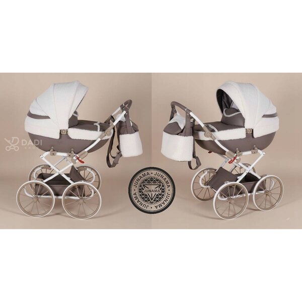 Junama Mocha Dream Mini Beige – tiefer Puppenwagen mit großen Rädern