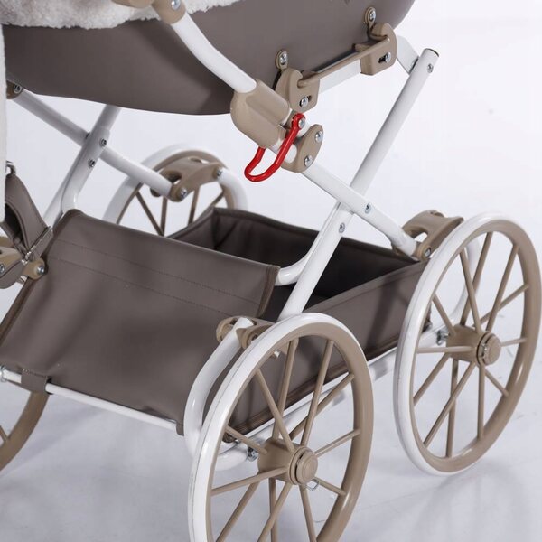 Junama Mocha Dream Mini Beige – tiefer Puppenwagen mit großen Rädern