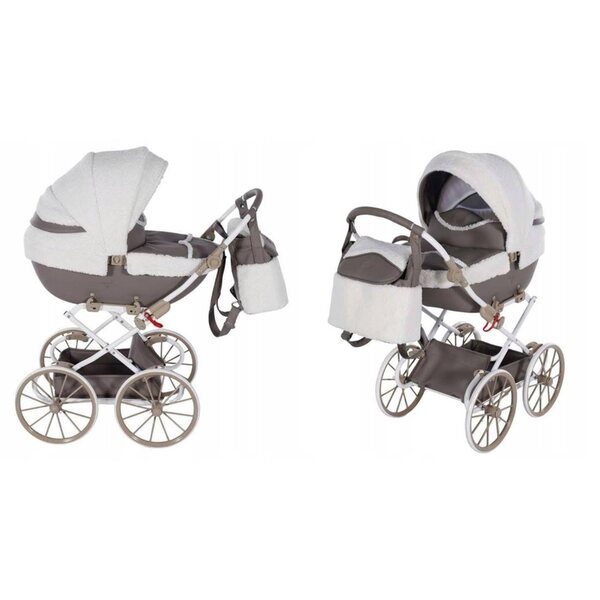 Junama Mocha Dream Mini Beige – tiefer Puppenwagen mit großen Rädern
