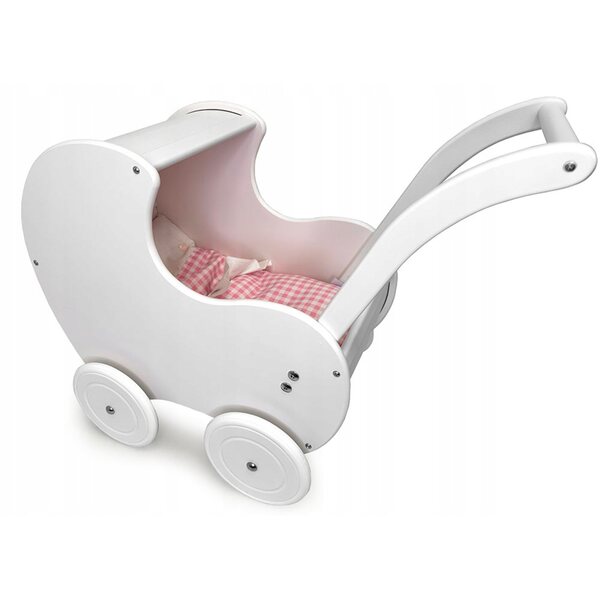 Dondolo in legno per bambole con tettuccio stile retrò rosa polvere Mumbee