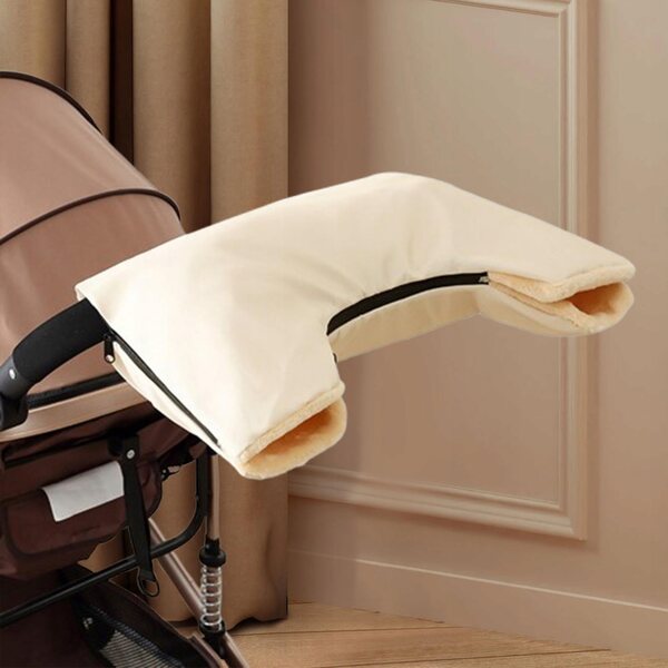 Guanti impermeabili per passeggino scaldamani gialli con zip 3 lati