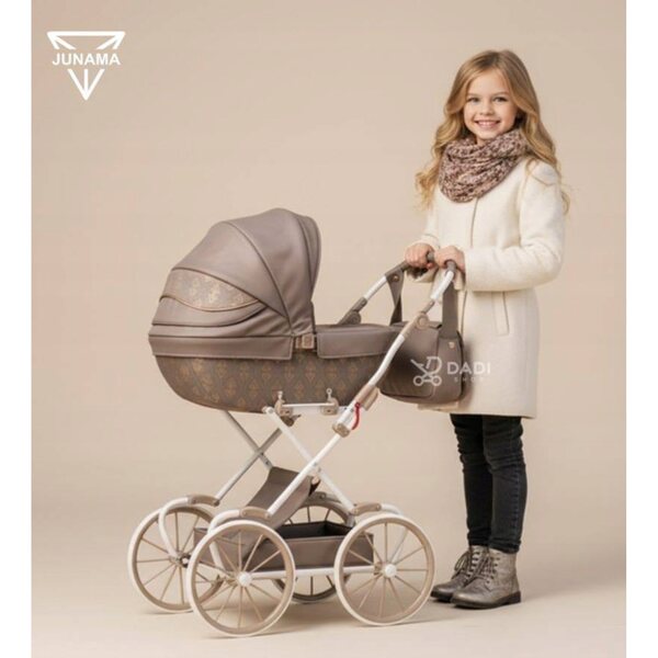 Junama Art Deco Mini 02 Brown – eleganter, tiefer Puppenwagen