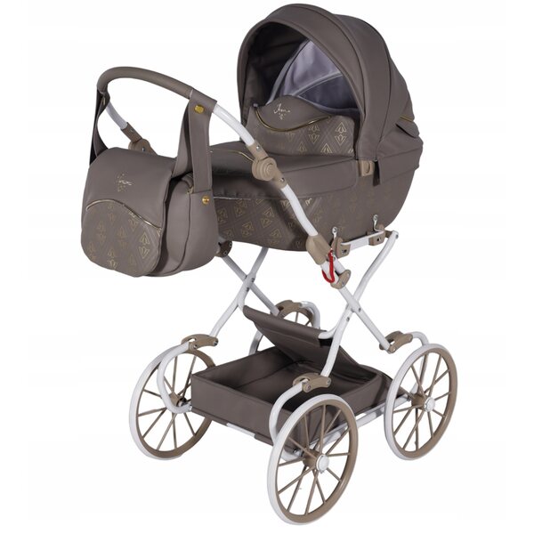 Junama Art Deco Mini 02 Brown – eleganter, tiefer Puppenwagen
