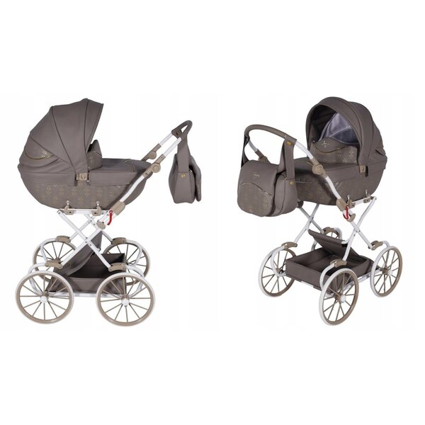 Junama Art Deco Mini 02 Brown – eleganter, tiefer Puppenwagen