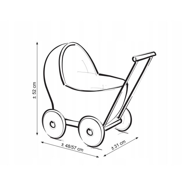 My Sweet Baby Deep Wicker Puppenwagen mit Bettwäscheset