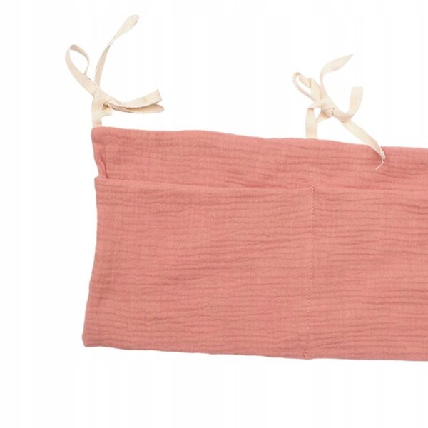 Hängender Organizer für Kinder, 2 Taschen, rosa, aus strapazierfähiger Baumwolle