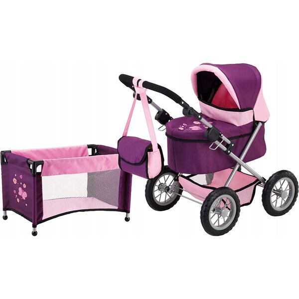 Bayer Design Tiefer Puppenwagen, verstellbar und faltbar