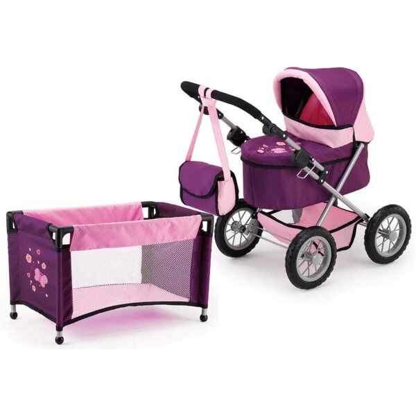 Bayer Design Tiefer Puppenwagen, verstellbar und faltbar