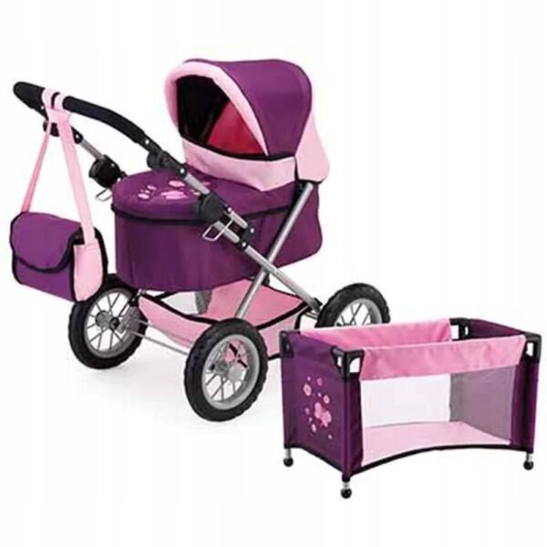 Bayer Design Tiefer Puppenwagen, verstellbar und faltbar