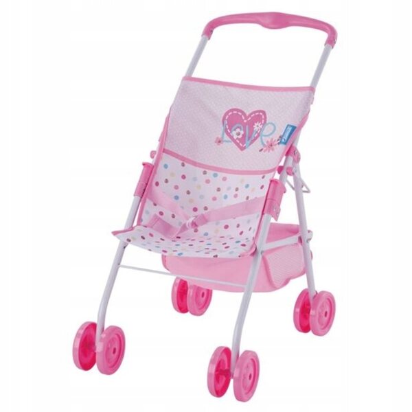 Hauck 3 in 1 Puppenset mit Kinderwagen, Puppe und rosa Schaukel