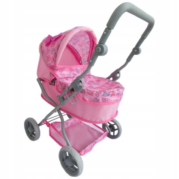 Eurobaby EB9680 tiefer Puppenwagen mit Metallstruktur und verstellbarem Griff