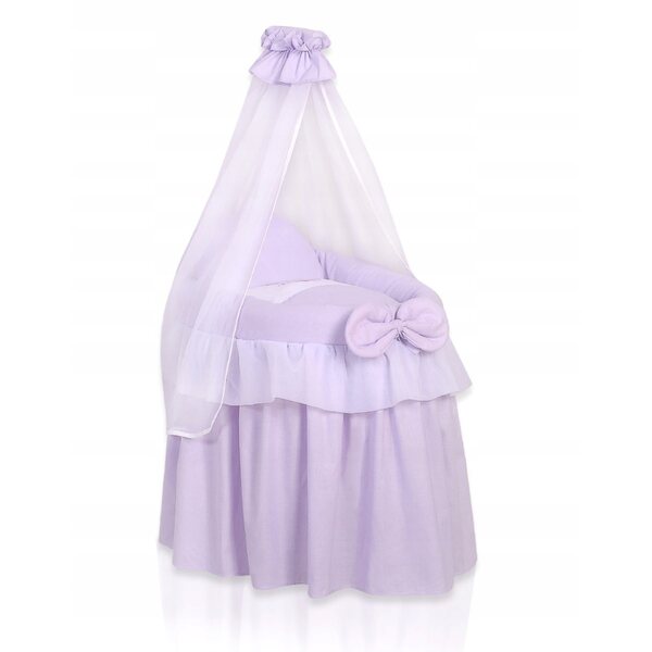 My Sweet Baby Puppenwagen aus Korbgeflecht mit Vorhang und elegantem Design