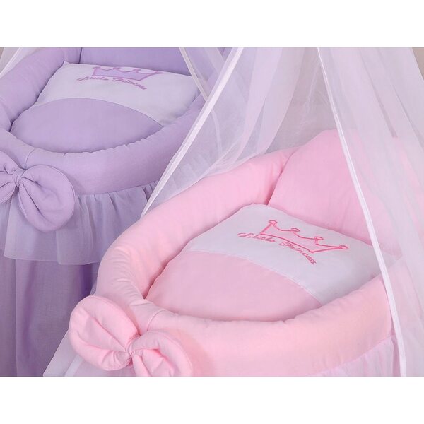 My Sweet Baby Puppenwagen aus Korbgeflecht mit Vorhang und elegantem Design