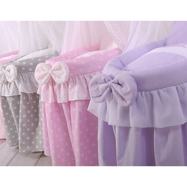 My Sweet Baby Puppenwagen aus Korbgeflecht mit Vorhang und elegantem Design