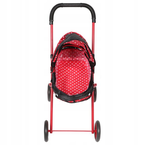 Poussette de poupée rouge avec accessoires réalistes en tissu Oxford et structure en fer
