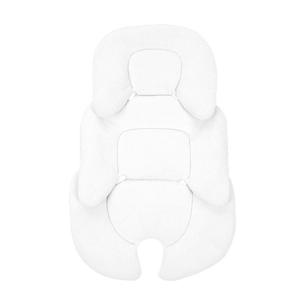 Cuscino per Passeggino e Seggiolino Auto Neonati in Pile Bianco 58x38 cm