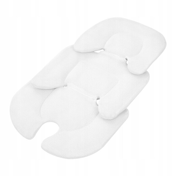 Cuscino per Passeggino e Seggiolino Auto Neonati in Pile Bianco 58x38 cm