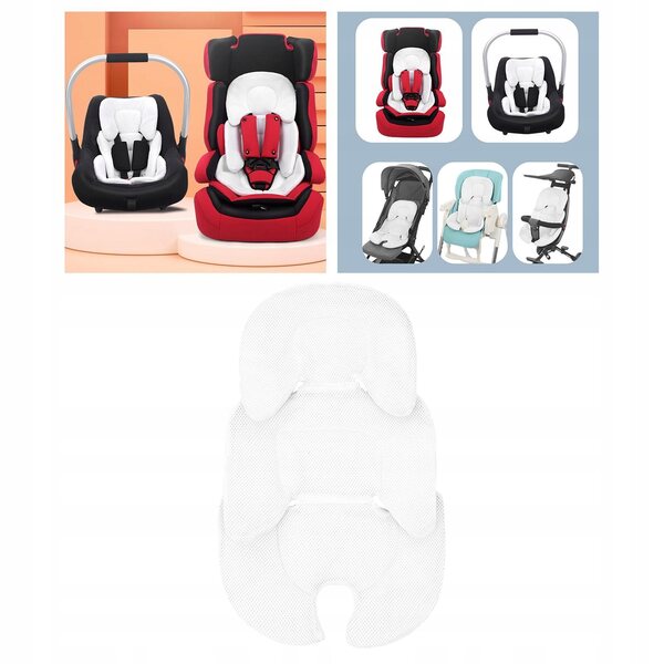 Cuscino per Passeggino e Seggiolino Auto Neonati in Pile Bianco 58x38 cm