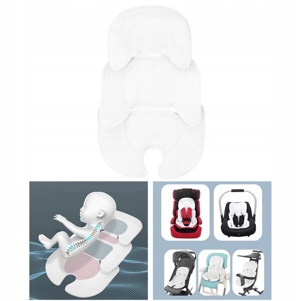 Cuscino per Passeggino e Seggiolino Auto Neonati in Pile Bianco 58x38 cm
