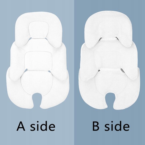 Cuscino per Passeggino e Seggiolino Auto Neonati in Pile Bianco 58x38 cm