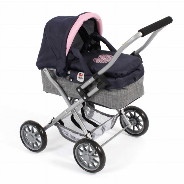 Bayer Chic tiefer Kinderwagen für Smarty-Puppen, melangeblaugrau