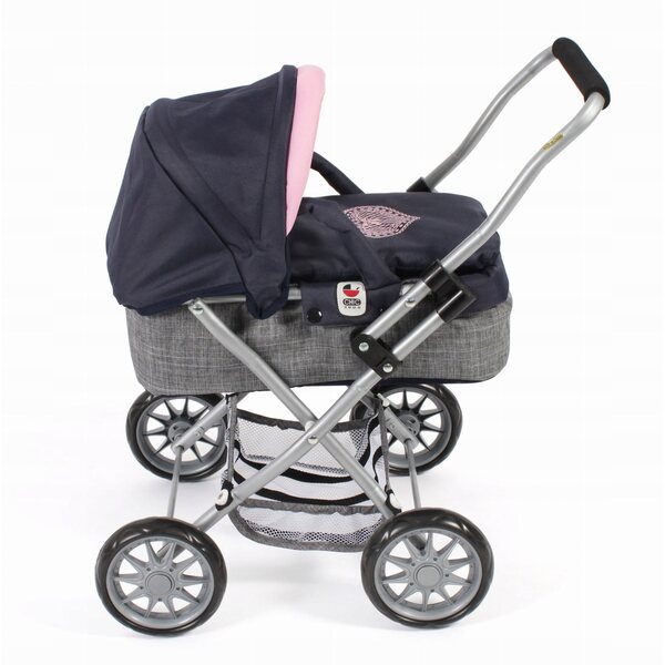 Bayer Chic tiefer Kinderwagen für Smarty-Puppen, melangeblaugrau