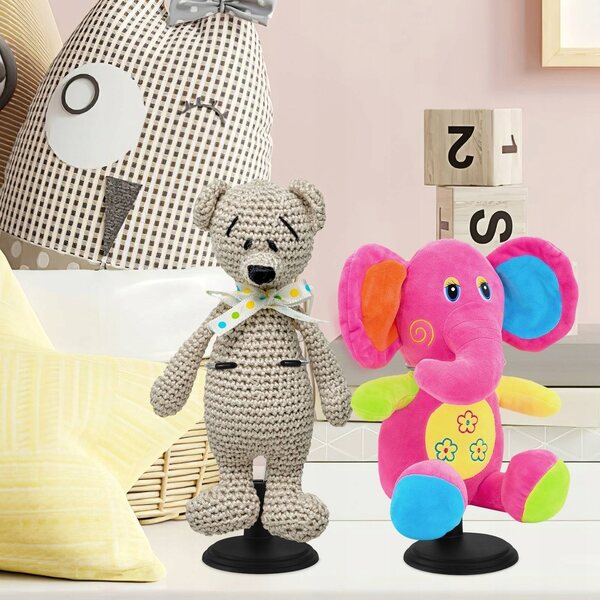 4 schwarze Ständer für Puppen aus PVC und Stahl, Heim- und Ladenorganisation