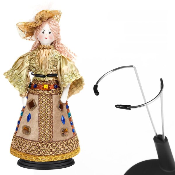 4 schwarze Ständer für Puppen aus PVC und Stahl, Heim- und Ladenorganisation