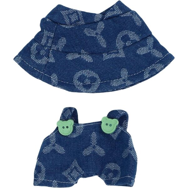 Elegantes Kleidungsset für 17-cm-Puppen mit Hut und Polyester-Latzhose