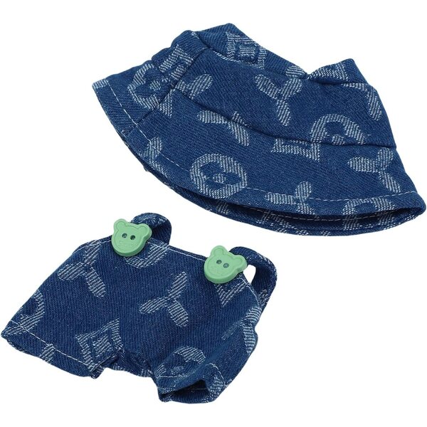 Elegantes Kleidungsset für 17-cm-Puppen mit Hut und Polyester-Latzhose