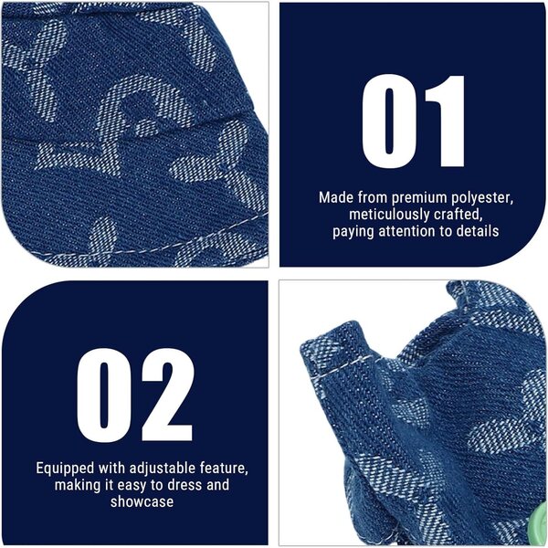 Elegantes Kleidungsset für 17-cm-Puppen mit Hut und Polyester-Latzhose