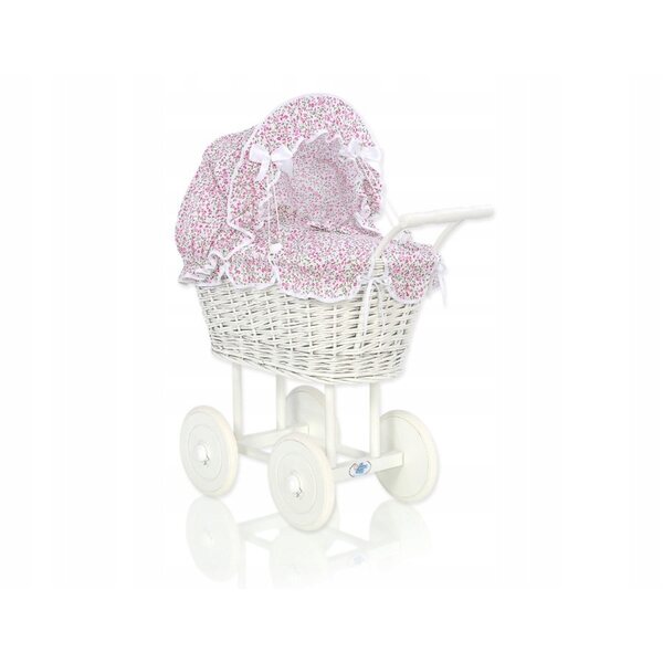 My Sweet Baby tiefer Puppenwagen mit rosa Bettwäsche und Baumwollfutter