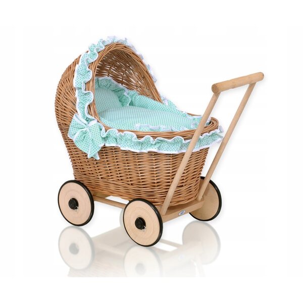 My Sweet Baby Deep Wicker Puppenwagen mit weicher Bettwäsche für Mädchen
