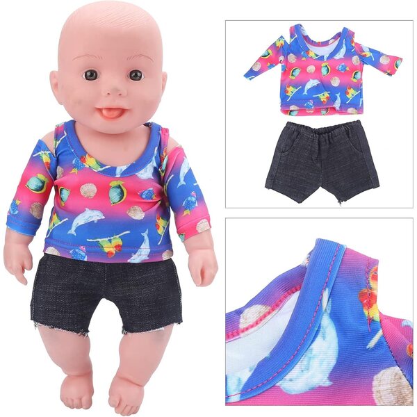 Set Vestiti per Bambola Rinata 18 Pollici – T-Shirt e Pantaloncini in Stoffa Morbida