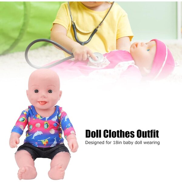 Set Vestiti per Bambola Rinata 18 Pollici – T-Shirt e Pantaloncini in Stoffa Morbida