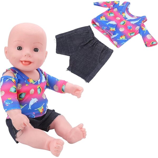 Set Vestiti per Bambola Rinata 18 Pollici – T-Shirt e Pantaloncini in Stoffa Morbida