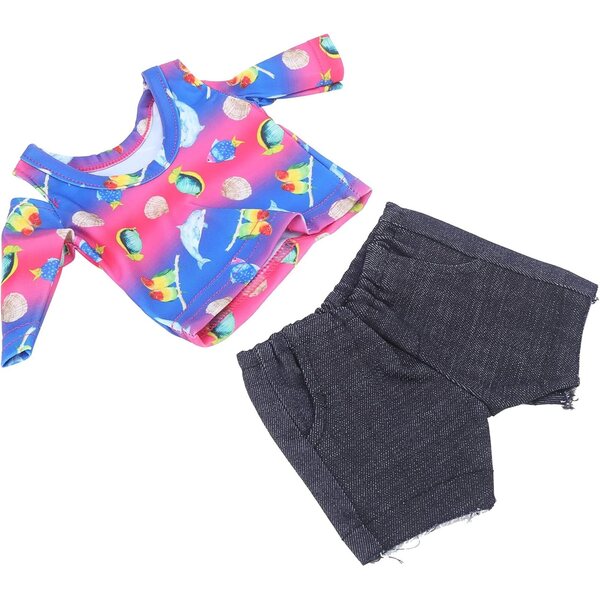 Set Vestiti per Bambola Rinata 18 Pollici – T-Shirt e Pantaloncini in Stoffa Morbida
