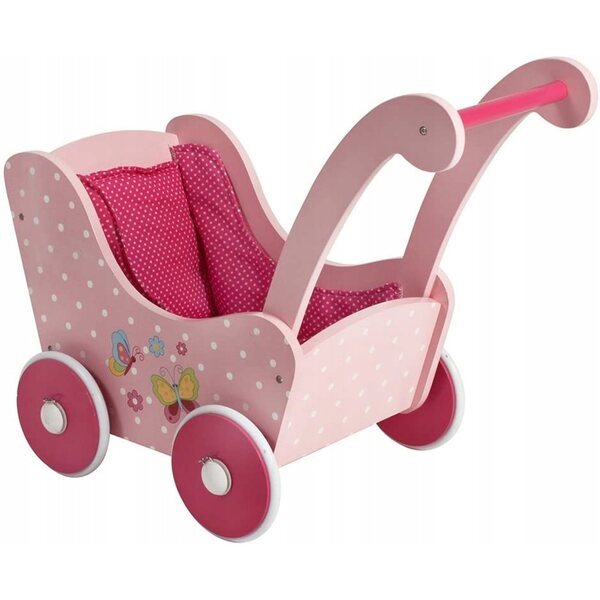 Puppenwagen aus Holz von Bayer Design, tiefrosa