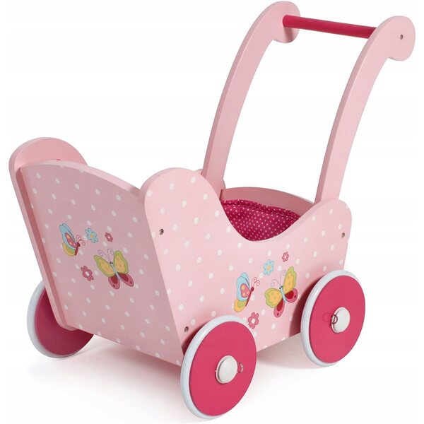 Puppenwagen aus Holz von Bayer Design, tiefrosa