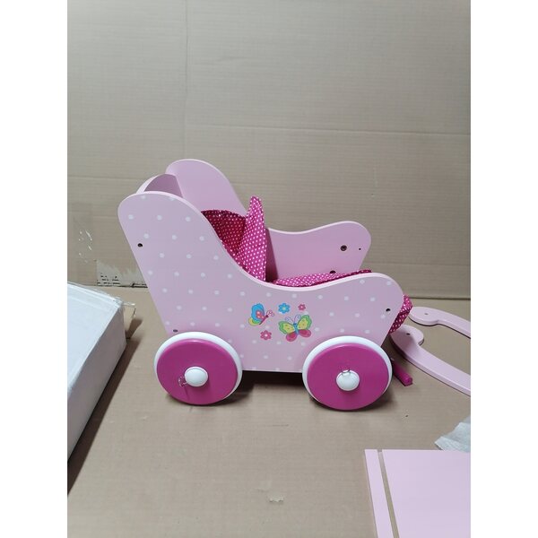 Puppenwagen aus Holz von Bayer Design, tiefrosa