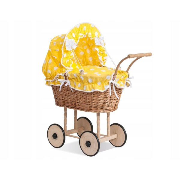 My Sweet Baby Deep Wicker Puppenwagen mit Bettwäsche und Baumwollfutter