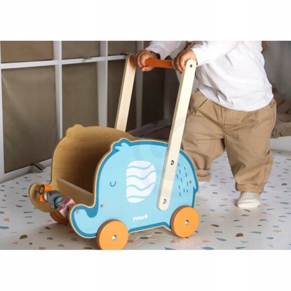 2-in-1-Kinderwagen aus Holz für Viga WS1-Puppen, Lernspiel 3+
