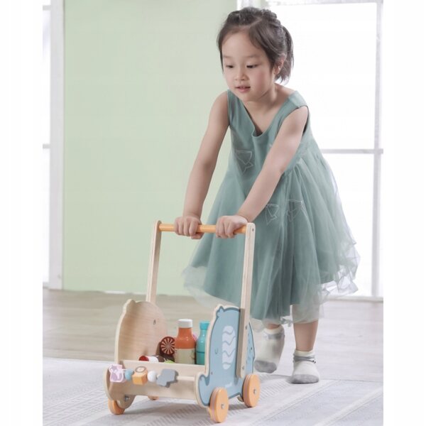 2-in-1-Kinderwagen aus Holz für Viga WS1-Puppen, Lernspiel 3+