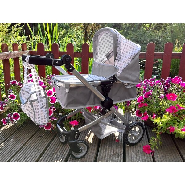 Jokomisiada 2-in-1 Puppenwagen, Gondel und Kinderwagen, leicht und faltbar
