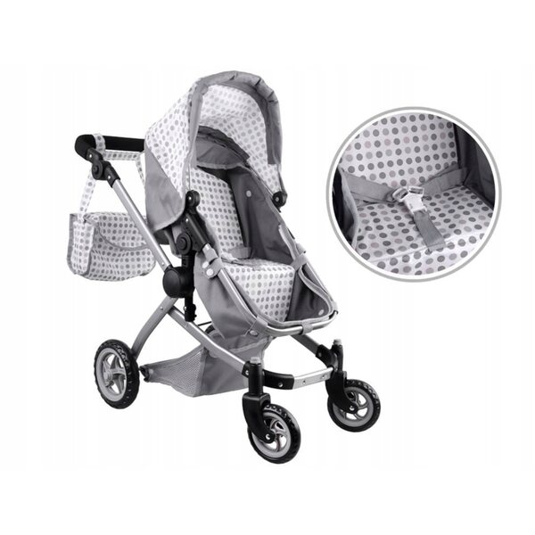 Jokomisiada 2-in-1 Puppenwagen, Gondel und Kinderwagen, leicht und faltbar