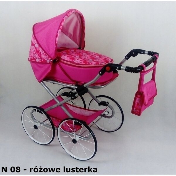Natalia Retro N11 rot gepunkteter Puppenwagen, tief und begehbar