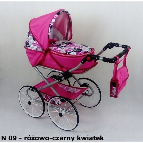 Natalia Retro N11 rot gepunkteter Puppenwagen, tief und begehbar